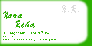 nora riha business card